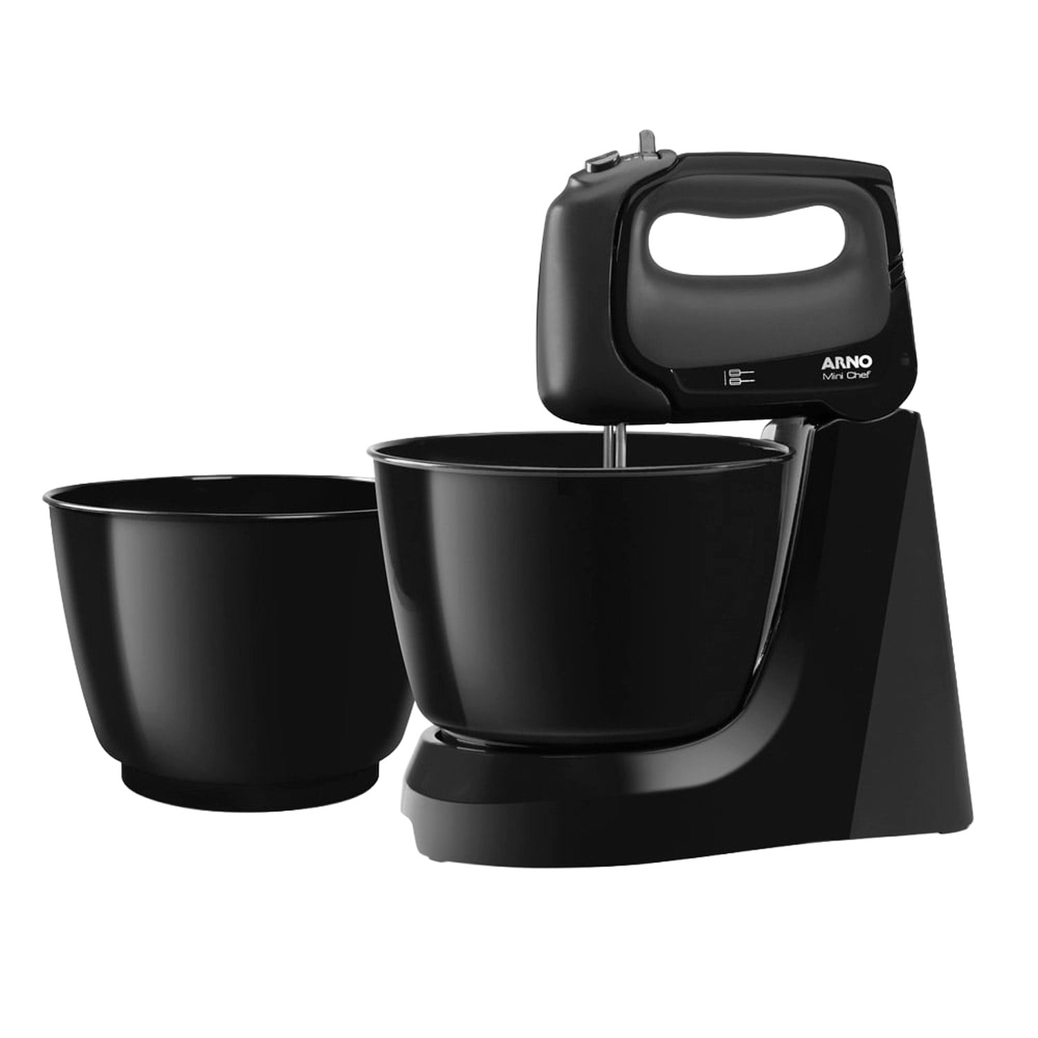 Batedeira Arno HM11 Mini Chef - 4 Velocidades, 2 Tigelas, 200W Preto, 220V