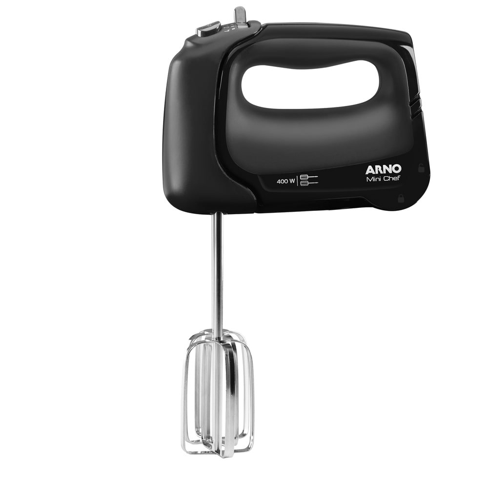 Batedeira Arno HM01 Mini Chef Portátil - 4 Velocidades, 1 Tigela, 400W, Preta, 220V