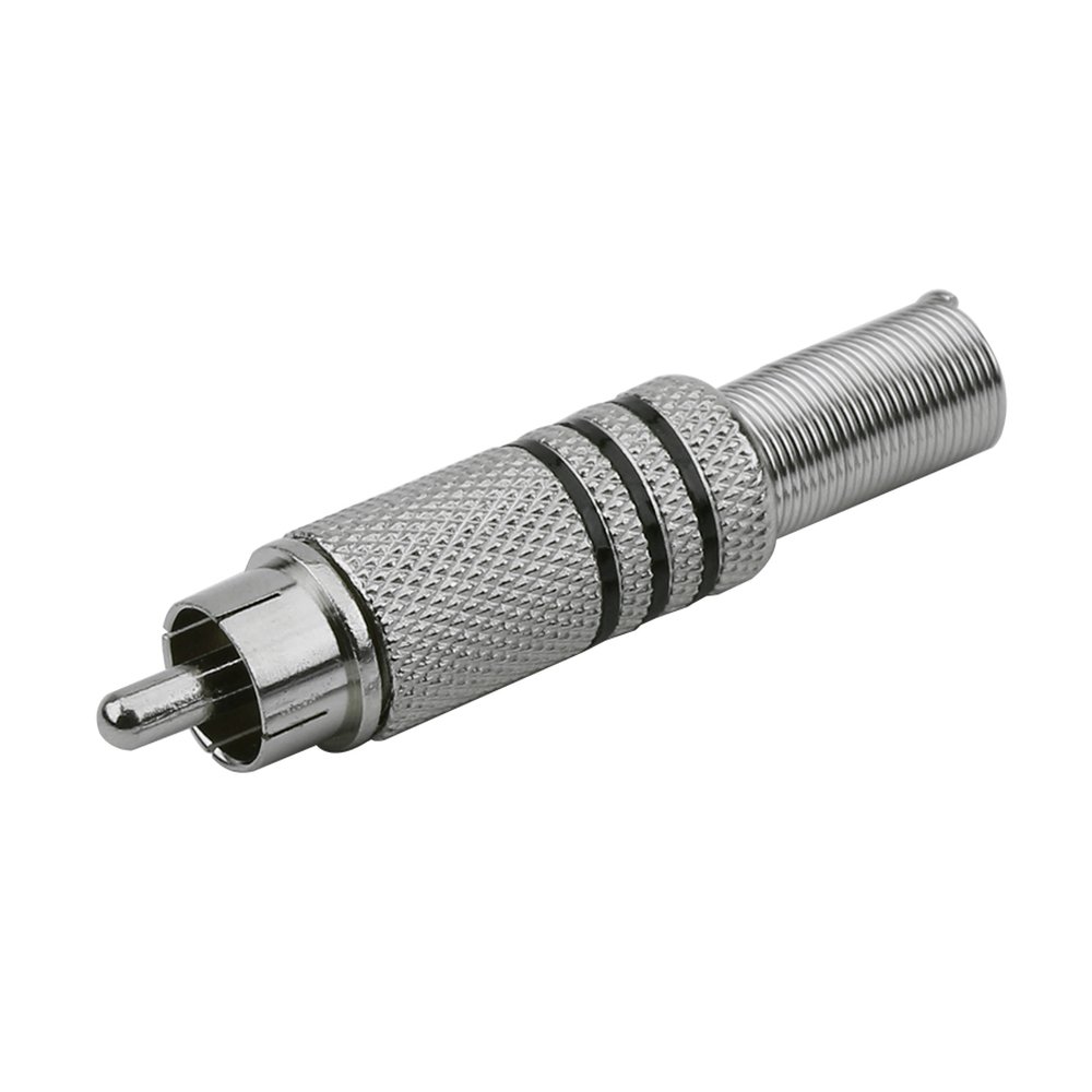 Plug RCA Níquel - 6MM Preto - Macho