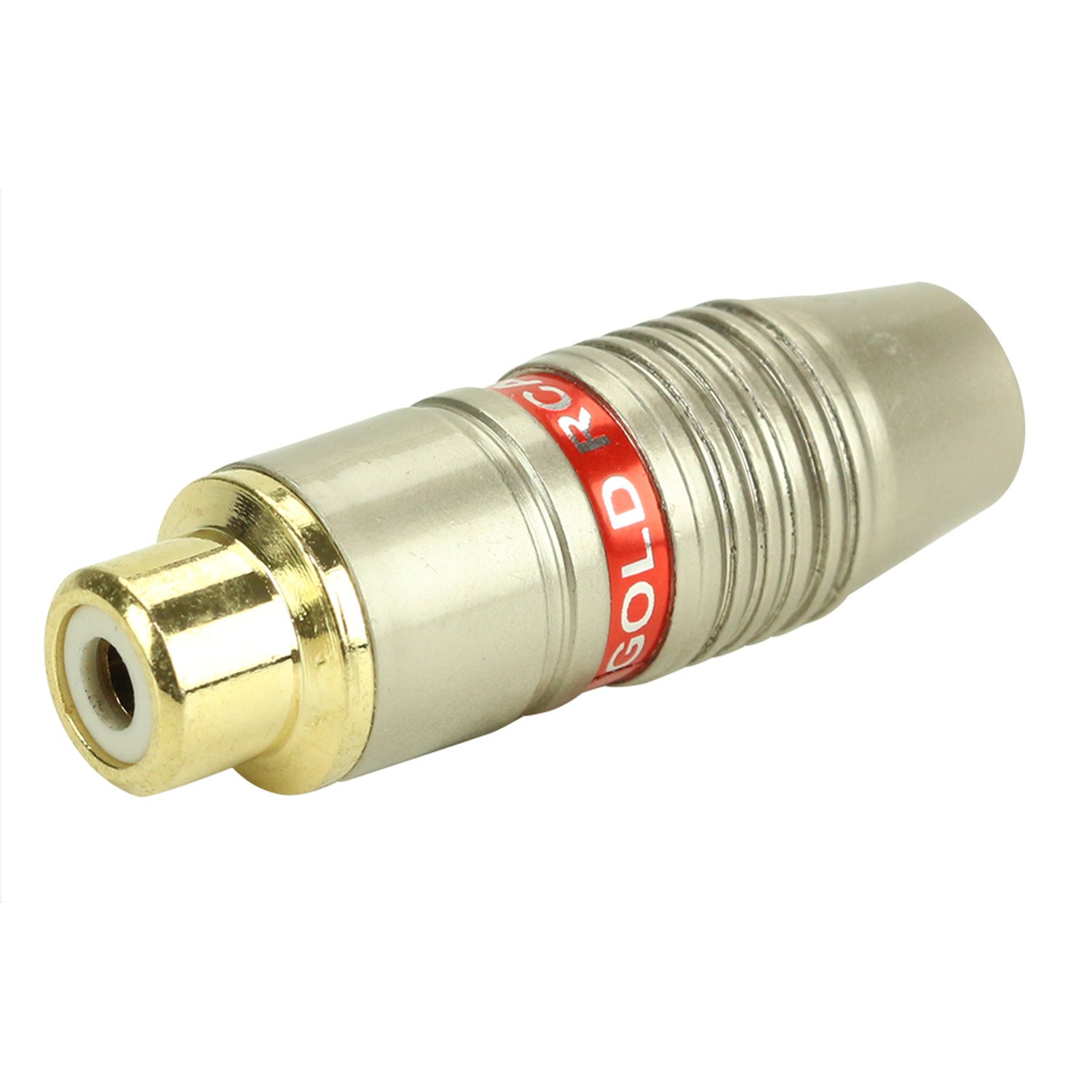 Jack RCA Modern - 6MM Profissional - Ponta Gold Fêmea - Vermelho