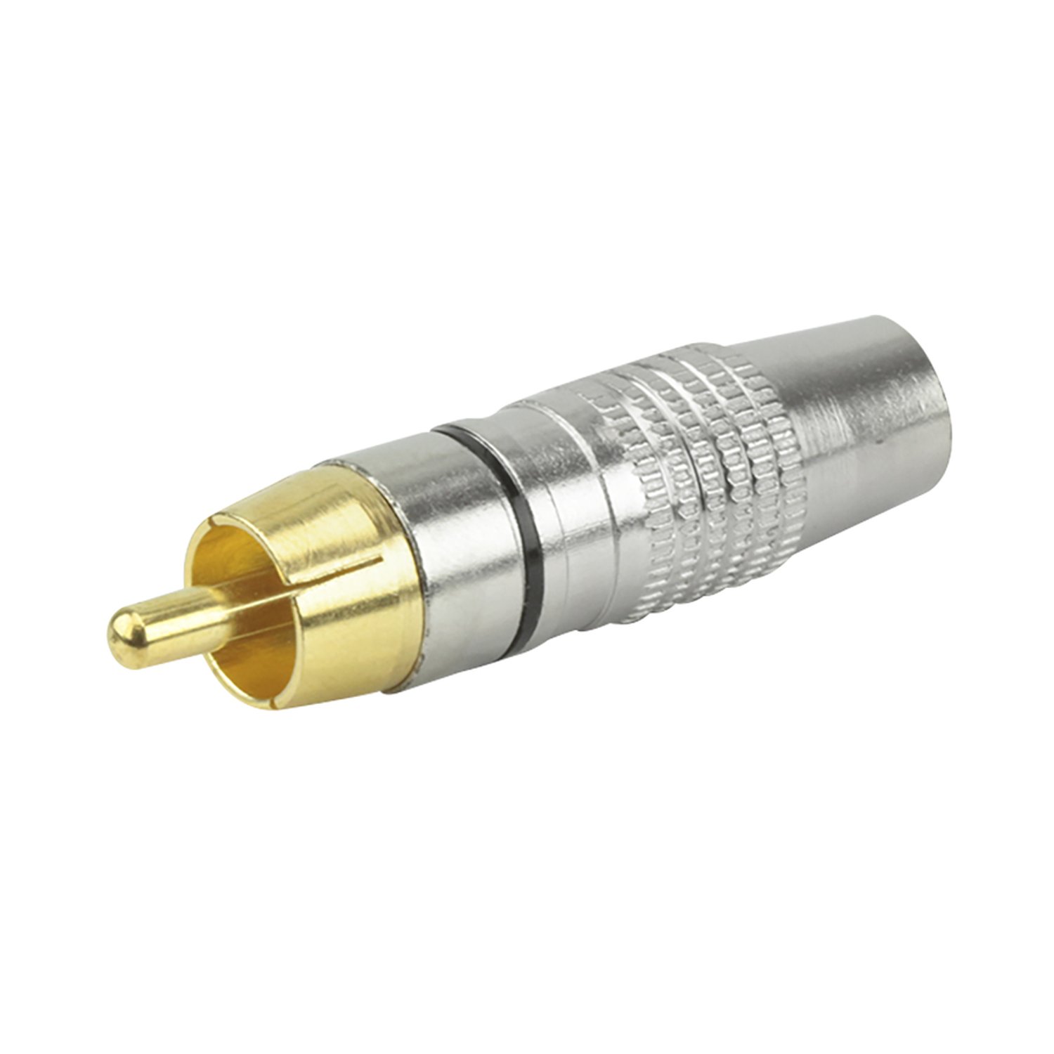 Plug RCA Classic - 6MM Estriado - Preto - Macho