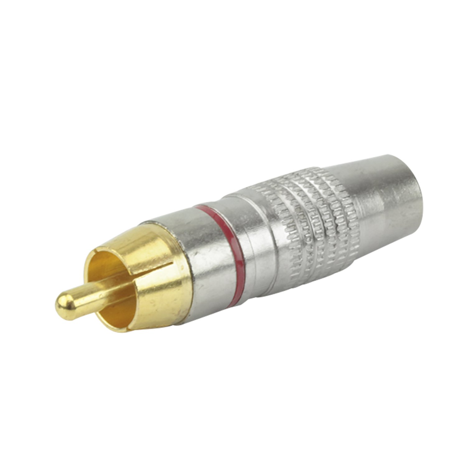 Plug RCA Classic - 6MM Estriado - Vermelho - Macho