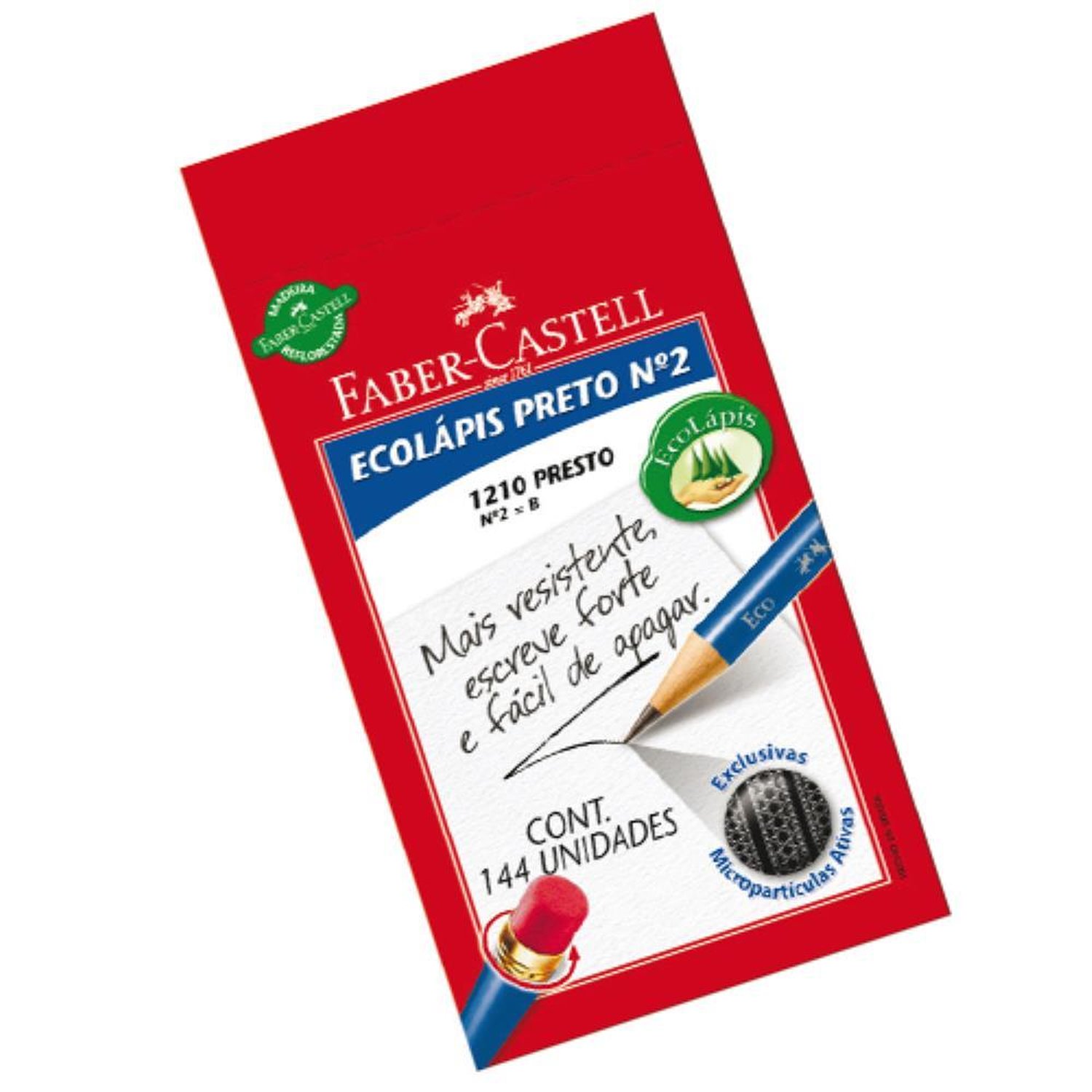 Lápis Preto Redondo Ecolápis Presto Com Borracha Caixa Com 144