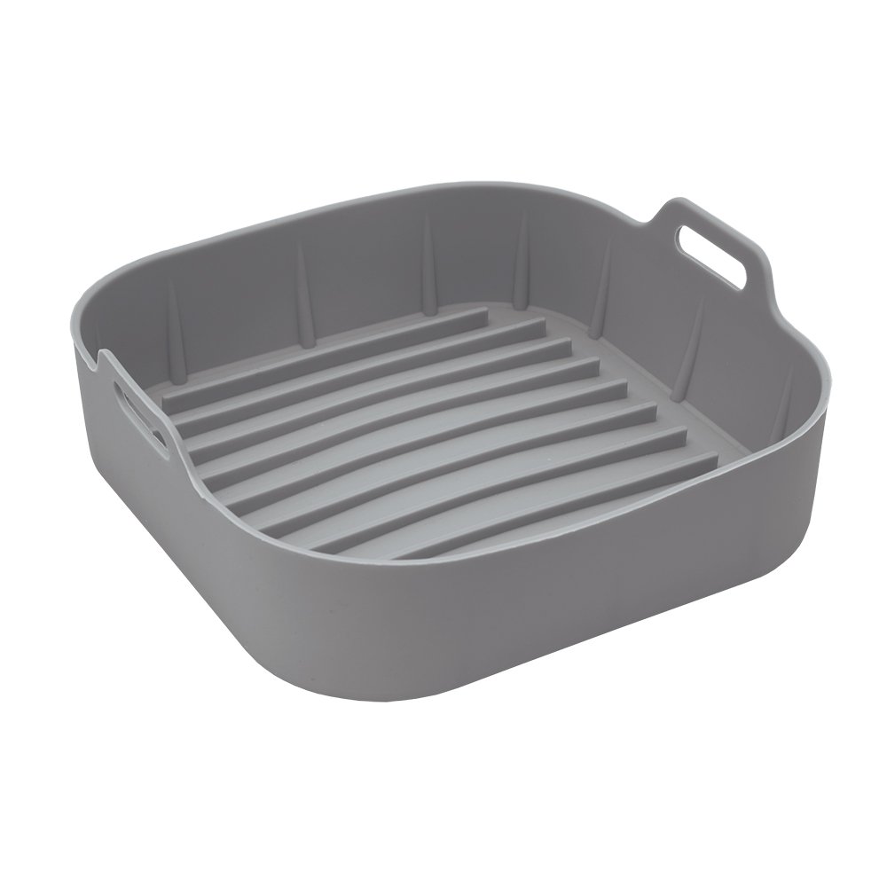 Panela de Silicone para Fritadeira Quadrada 22cm Cinza Mimo Style