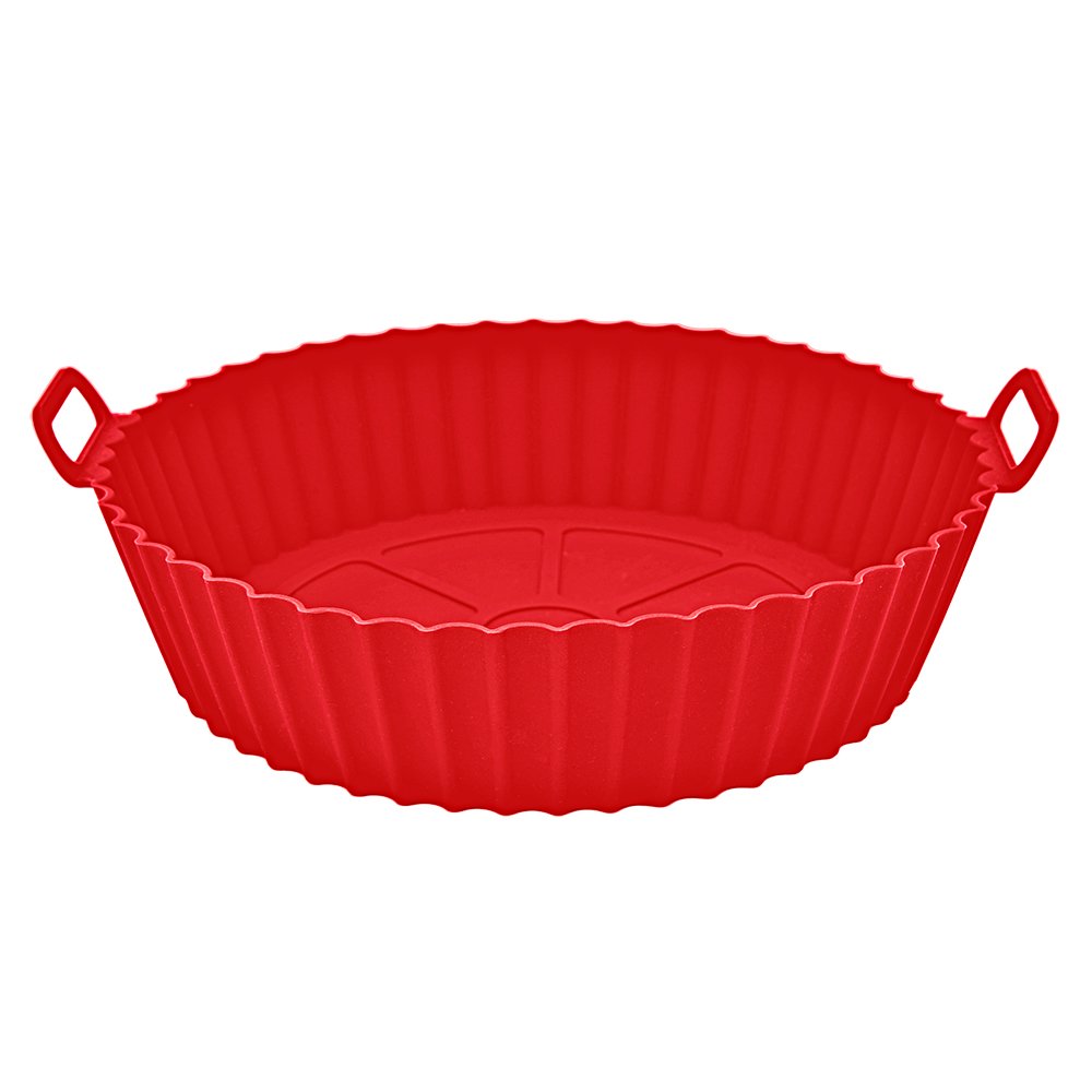 Panela de Silicone para Fritadeira Redonda 22cm Vermelha Mimo Style