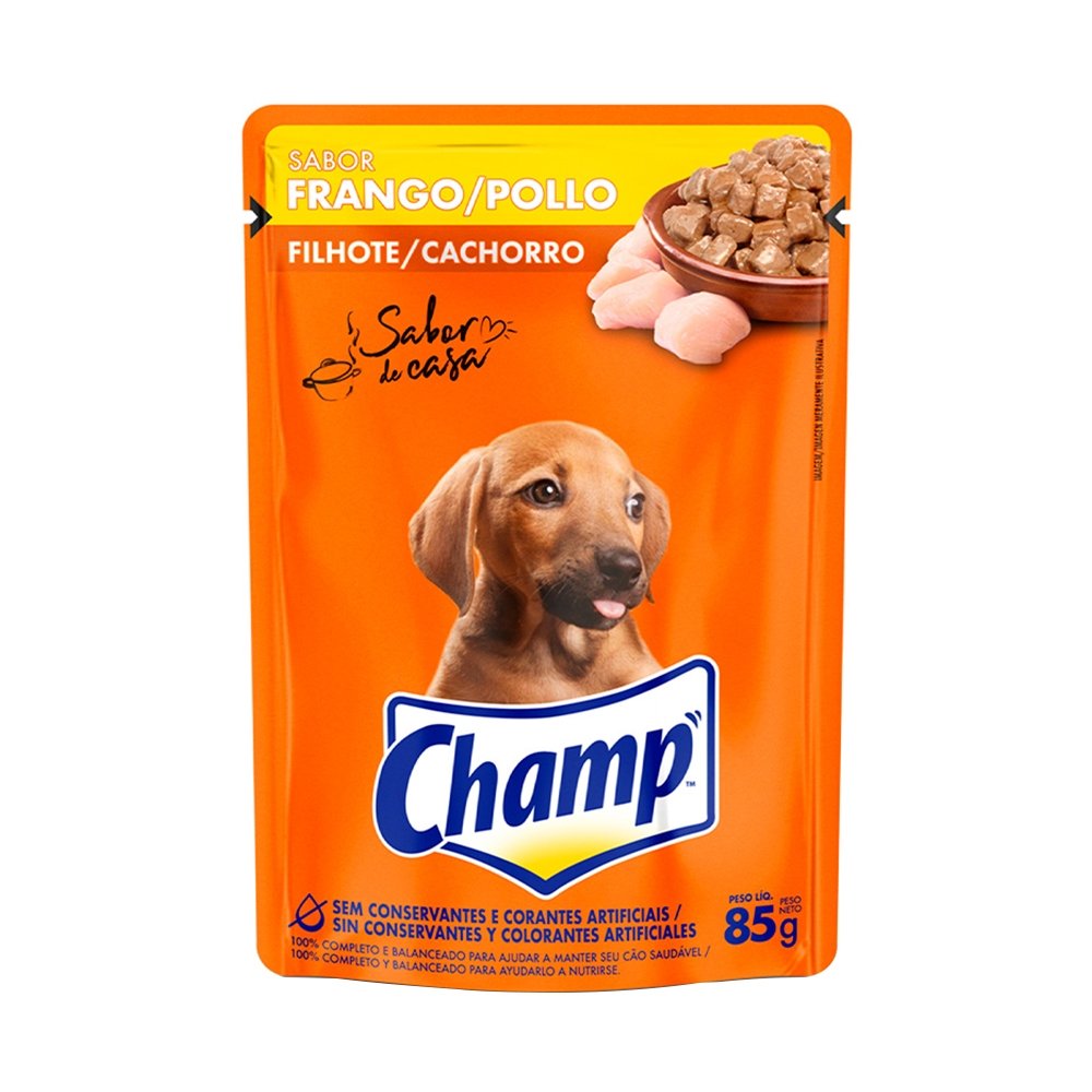 Ração Para Cachorro Filhote Champ Frango Sache 85G - Embalagem com 20 Unidades