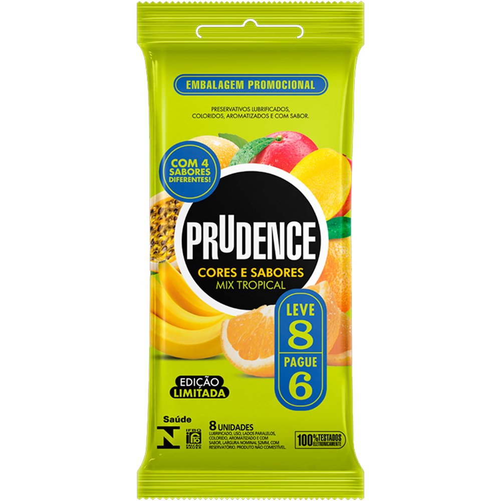 Preservativo Prudence Sabor Mix Tropical 8un