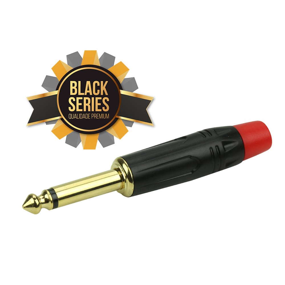 Plug P10 Black Series - P10 Mono Vermelho - Macho