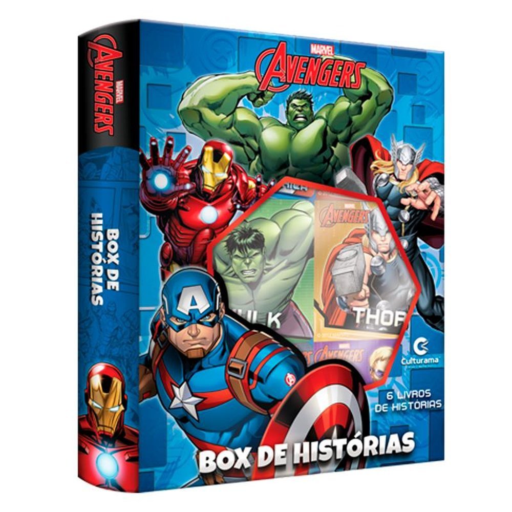 Kit com 6 Minilivros Cartonados Vingadores
