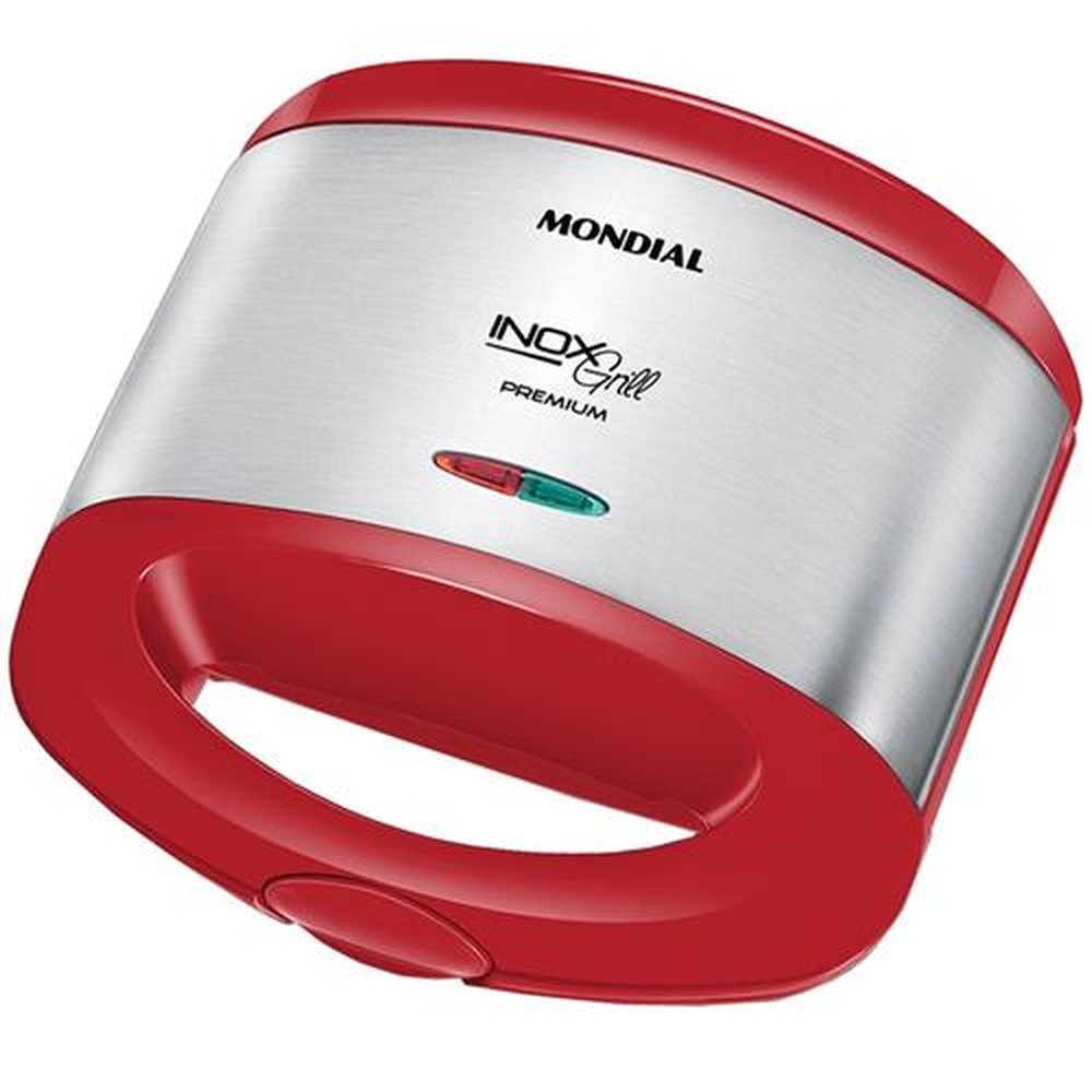 Sanduicheira Grill Mondial S-19 Premium, Antiaderente, 800W, Vermelha, 220V