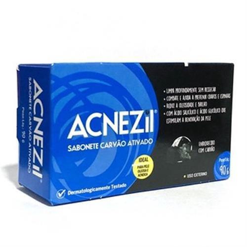 Acnezil Sabonete Barra Carvao Ativado 90 Gramas - CIMED