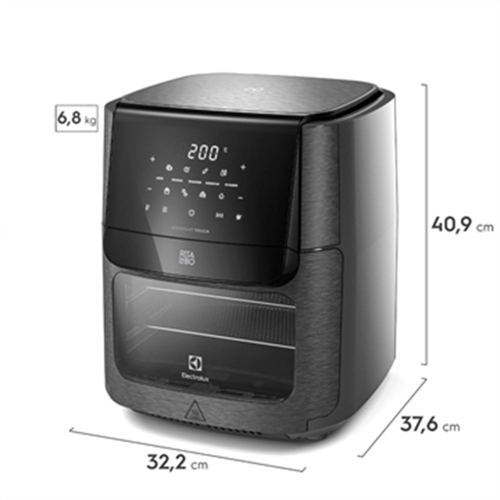 Fritadeira Air Fryer Electrolux EAF90 Oven Digital | 12 Litros, 1700W, Grafite, 110V