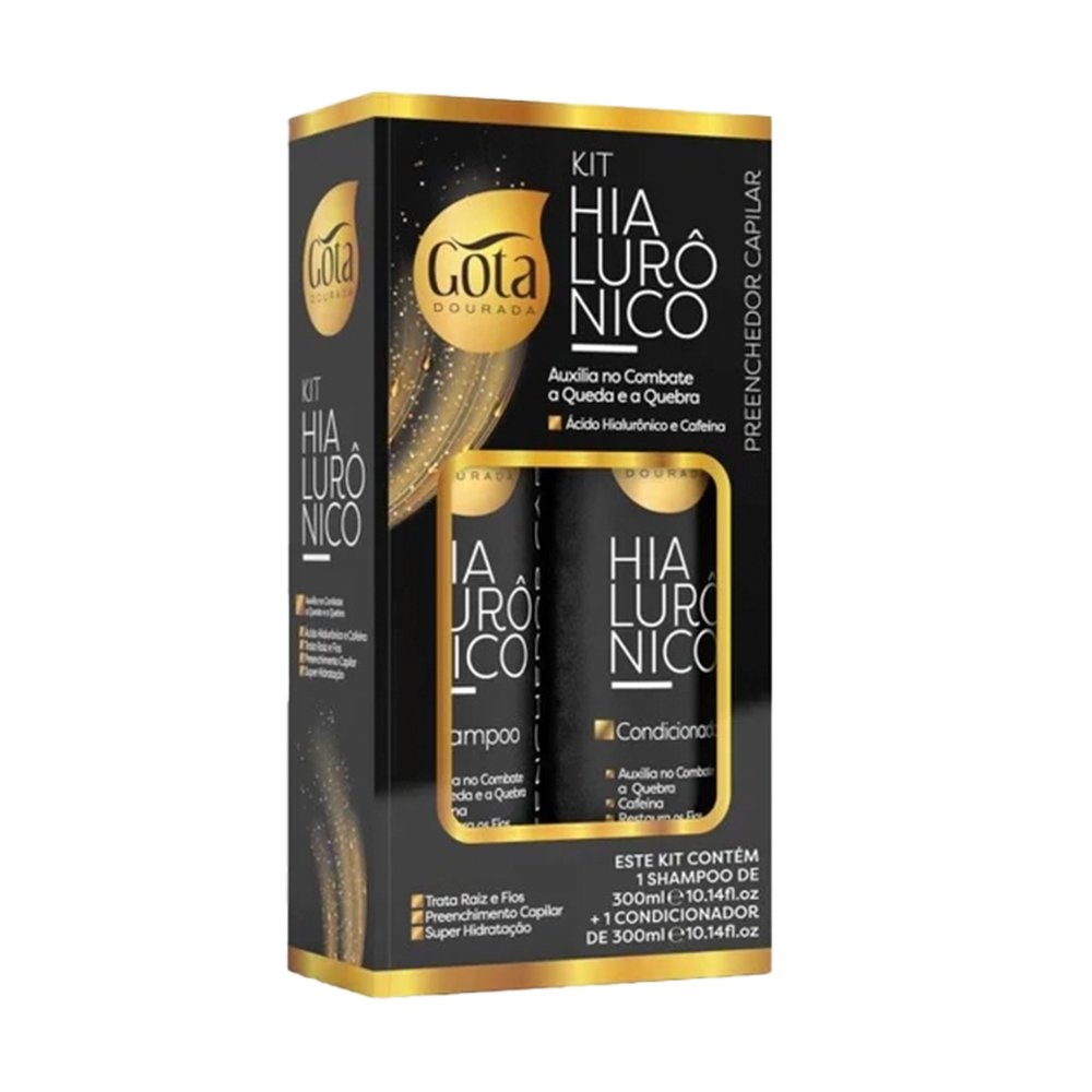 Kit Shampoo e Condicionador Gota Dourada Hialuronico 300ml