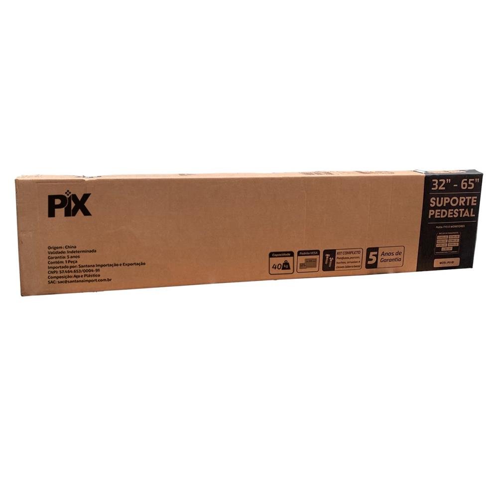 Suporte De Chão TV E Monitor 32"a 65" - Preto - Marca PIX
