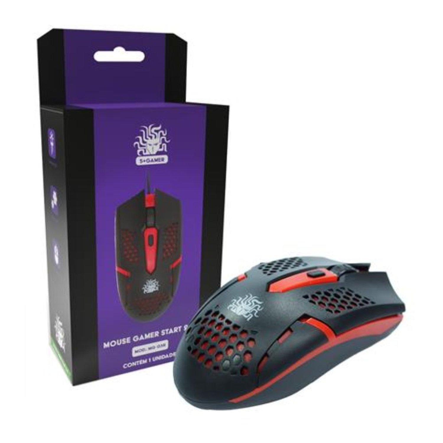 Mouse 5+ Gamer Start 2.0 - Preto Vermelho