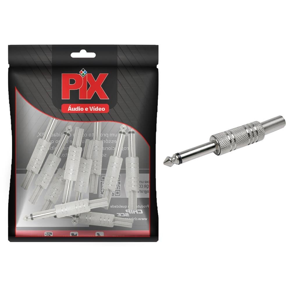 Plug P10 Níquel - P10 Mono Com Mola Níquel