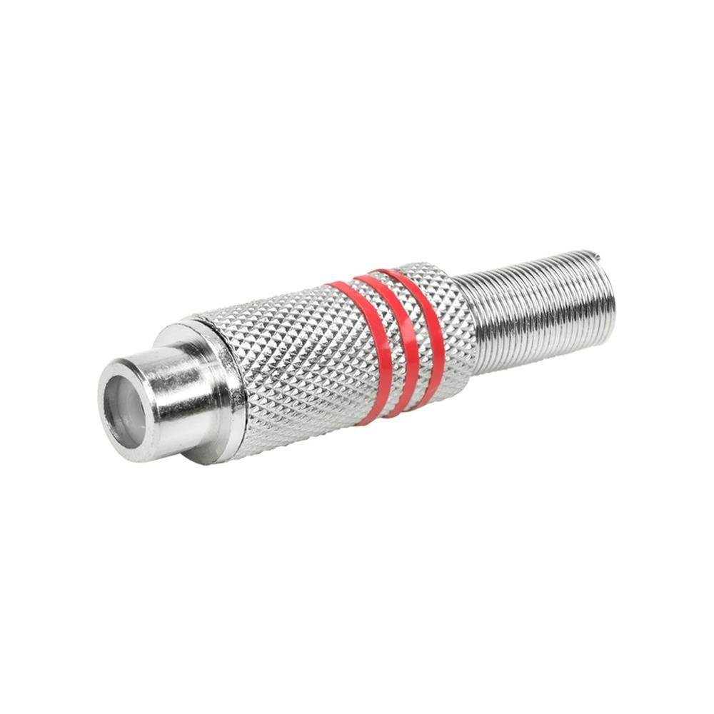 Jack RCA Níquel - 6MM Vermelho - Fêmea