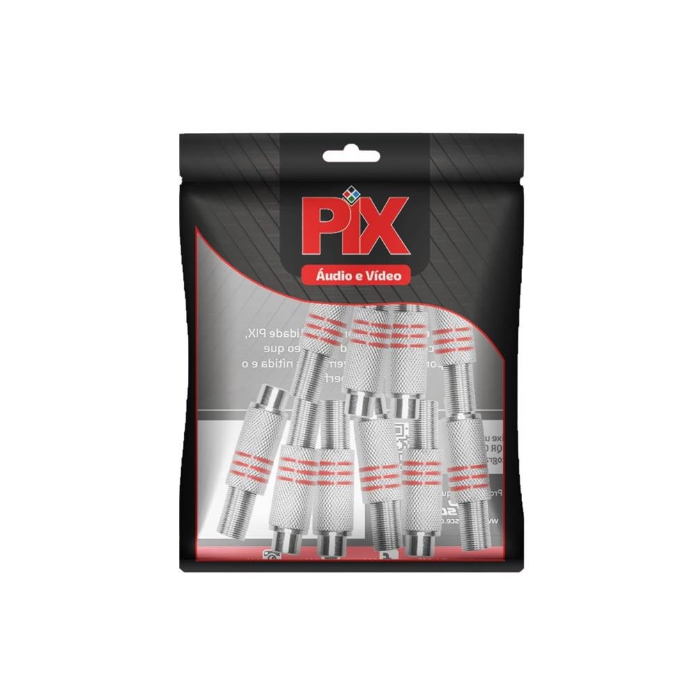 Jack RCA Níquel - 6MM Vermelho - Fêmea