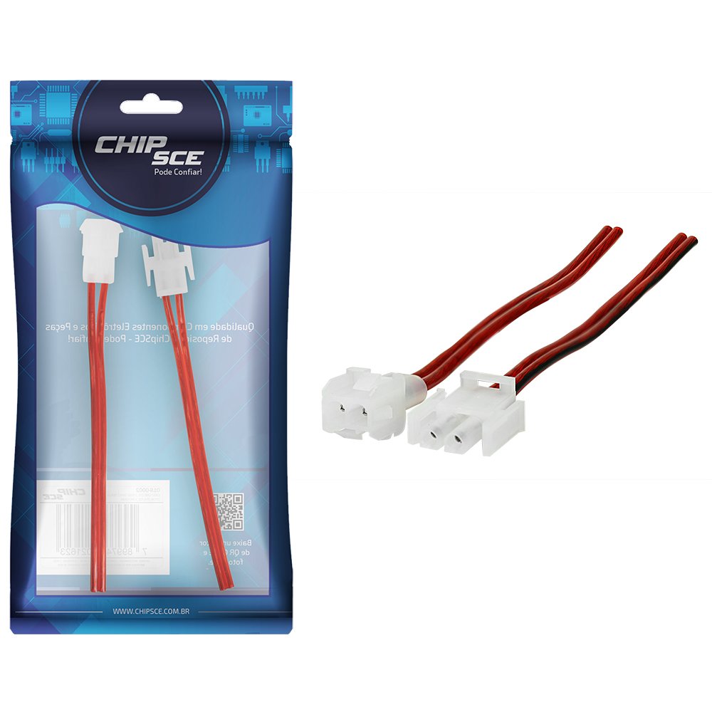 Cabo Chicote 2 Vias 1mm2 Macho/Fêmea, 27cm,25a/od:3.0x7.0mm