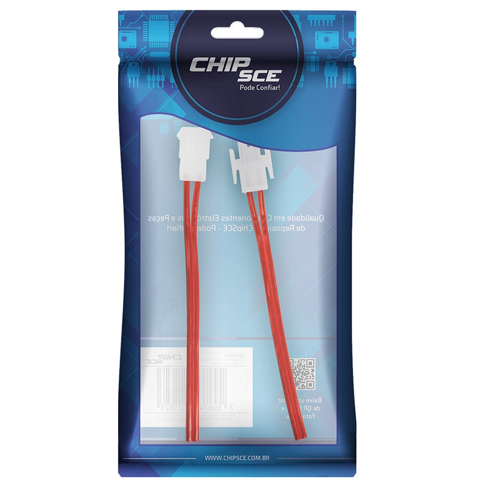 Cabo Chicote 2 Vias 1mm2 Macho/Fêmea, 27cm,25a/od:3.0x7.0mm