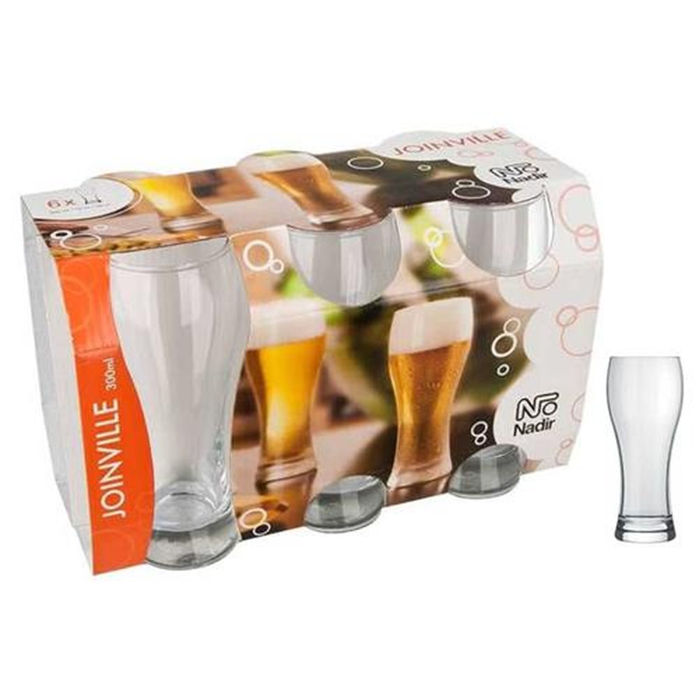 Copo Cerveja Vidro Incolor Joinville 300mL com 6 peças Nadir