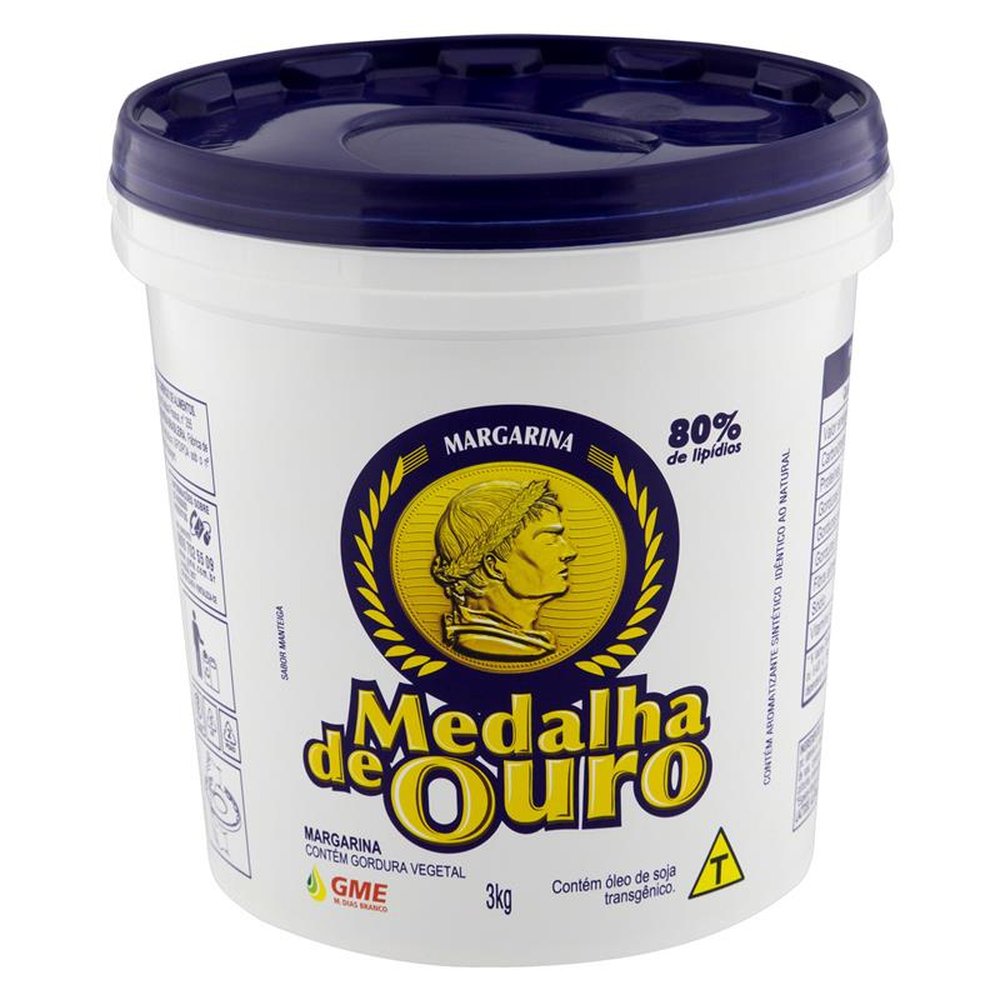 Margarina 80% Lipidios Medalha Ouro Balde 3Kg