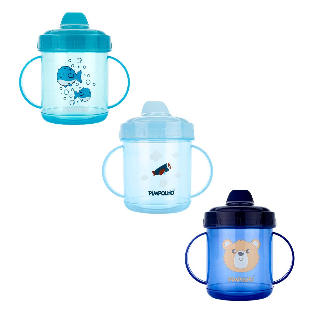 Kit Copo Bico Rígido 220Ml Masculino Pimpolho Com 6 Unidades.