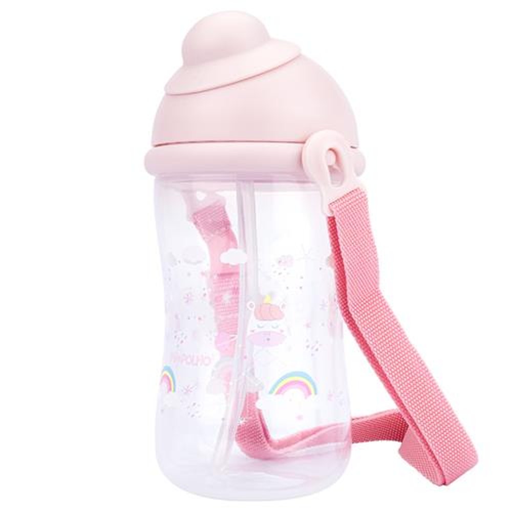 Kit Garrafa Com Tampa Retrátil E Cordinha 400Ml Feminino Pimpolho Com 2 Unidades.