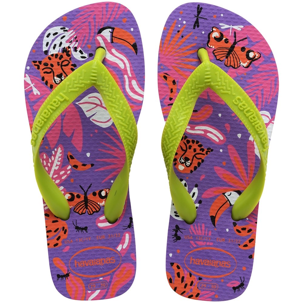 Havaianas Kids Top Fashion Lilás Escuro/Verde Limão 33/4