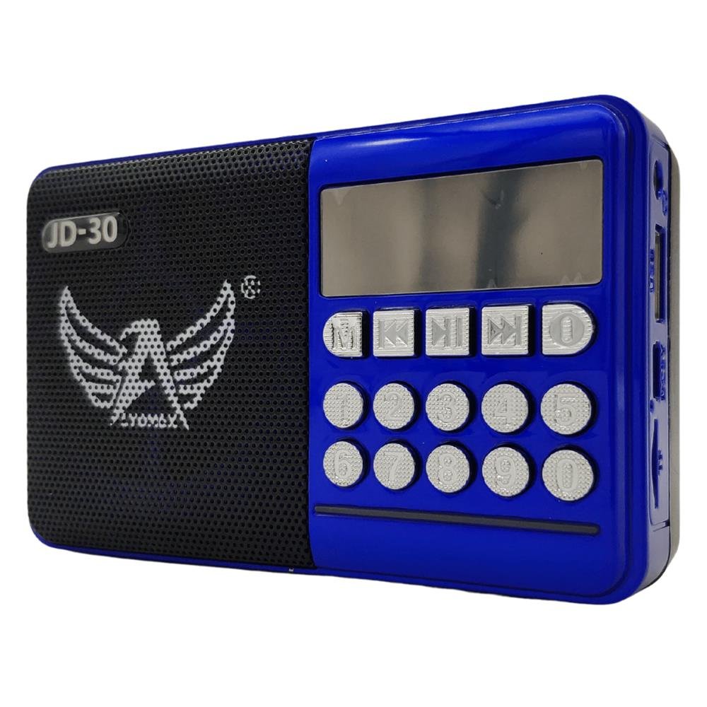 Rádio Digital FM Bluetooth Cartão TF Pen Drive Usb Antena Jogo Futebol Altomex Azul