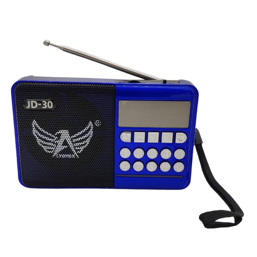 Rádio Digital FM Bluetooth Cartão TF Pen Drive Usb Antena Jogo Futebol Altomex Azul