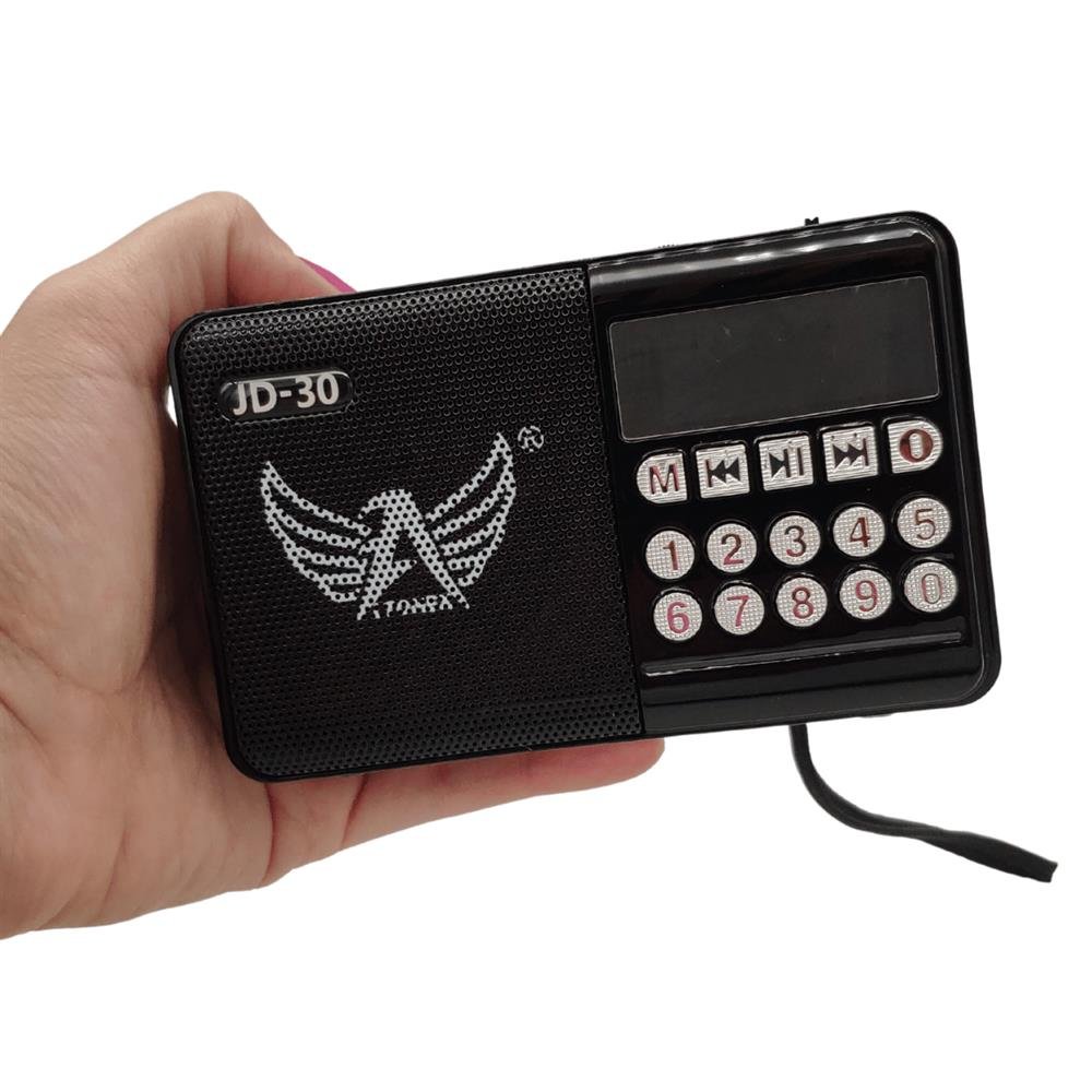 Rádio Digital FM Bluetooth Cartão TF Pen Drive Usb Antena Jogo Futebol Altomex Preto