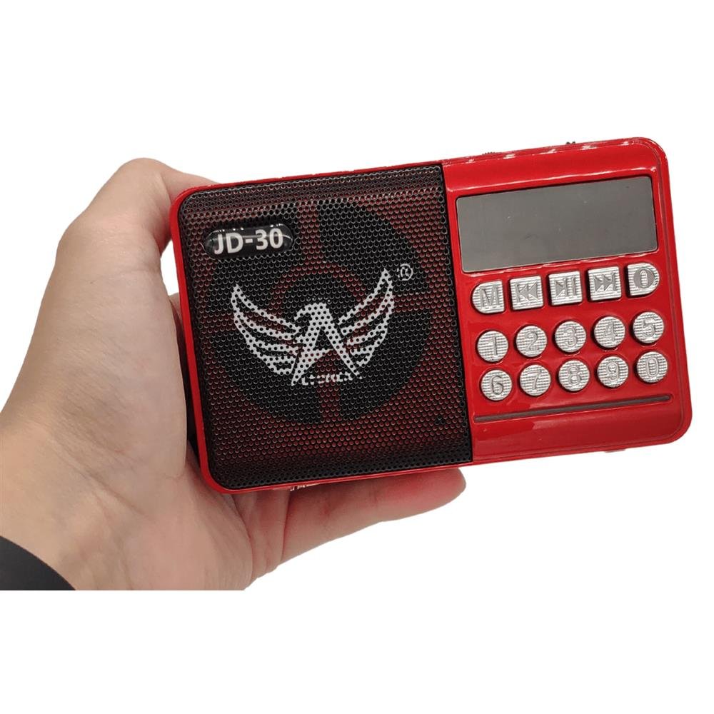 Rádio Digital FM Bluetooth Cartão TF Pen Drive Usb Antena Jogo Futebol Altomex Vermelho