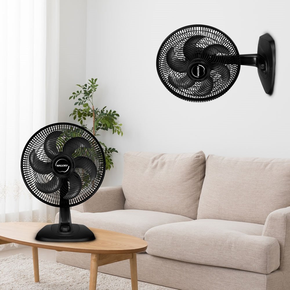 Ventilador Mesa Mallory Fresh TS 40cm com 3 Velocidades Preto 110V