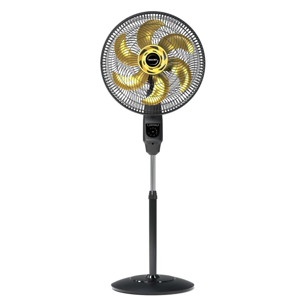 Ventilador Coluna Mallory Chronos 126W TS+ 6 Pás 40cm com 3 Velocidades Preto/Dourado 220V