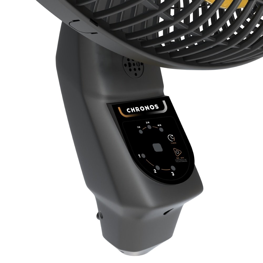 Ventilador Coluna Mallory Chronos 126W TS+ 6 Pás 40cm com 3 Velocidades Preto/Dourado 220V