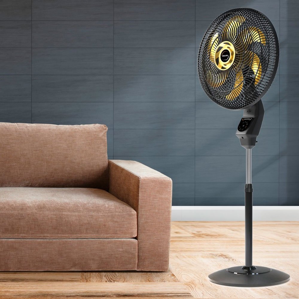 Ventilador Coluna Mallory Chronos 126W TS+ 6 Pás 40cm com 3 Velocidades Preto/Dourado 220V
