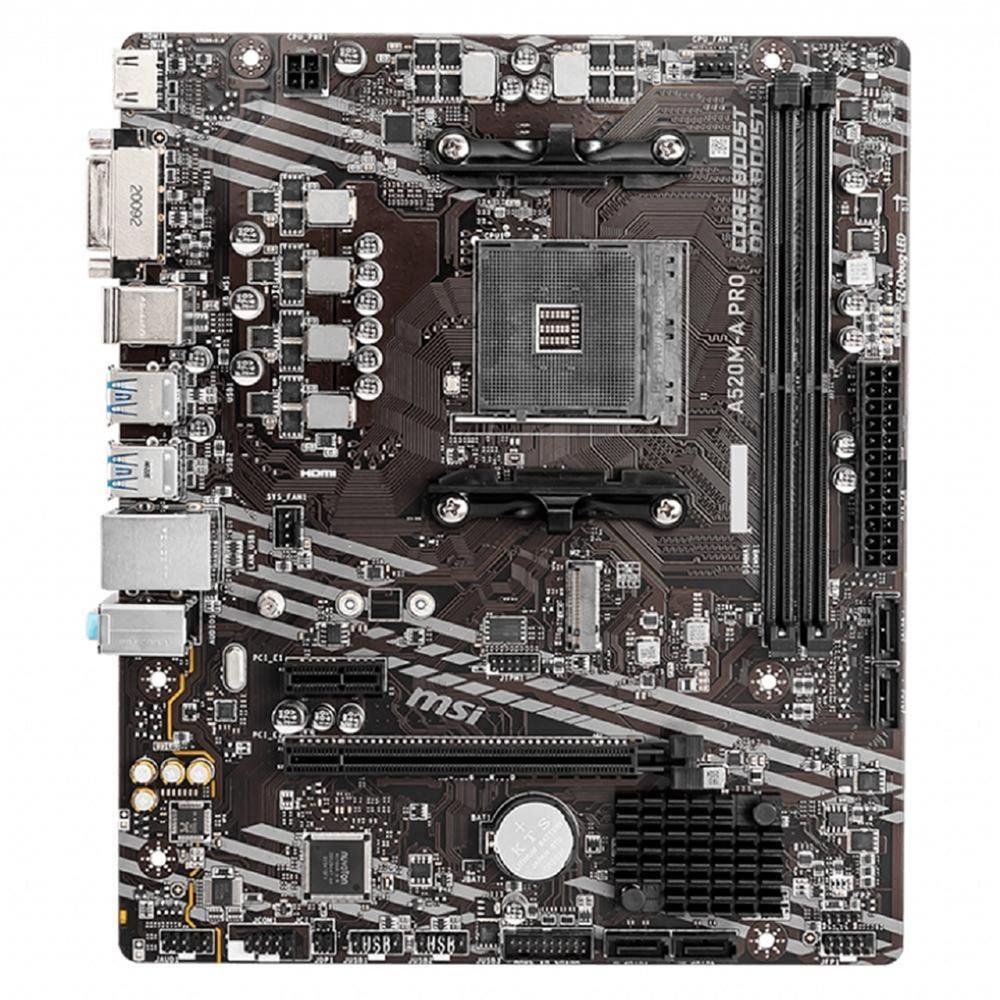 Placa Mãe MSI A520M-A Pro, Chipset A520, AMD AM4, mATX, DDR4