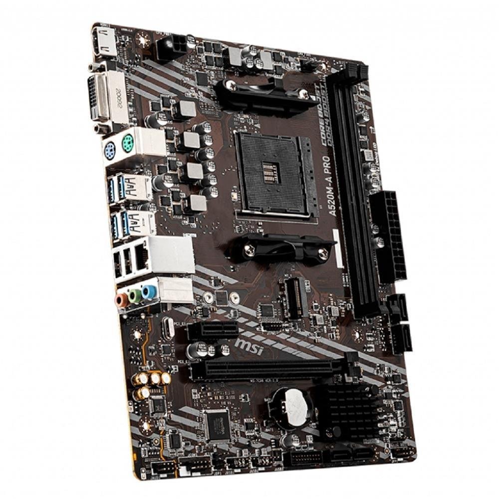 Placa Mãe MSI A520M-A Pro, Chipset A520, AMD AM4, mATX, DDR4