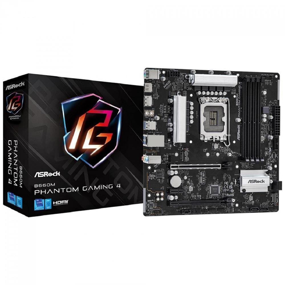 Placa Mãe Asrock B660m Phantom Gaming 4 Intel Lga 1700 Ddr4
