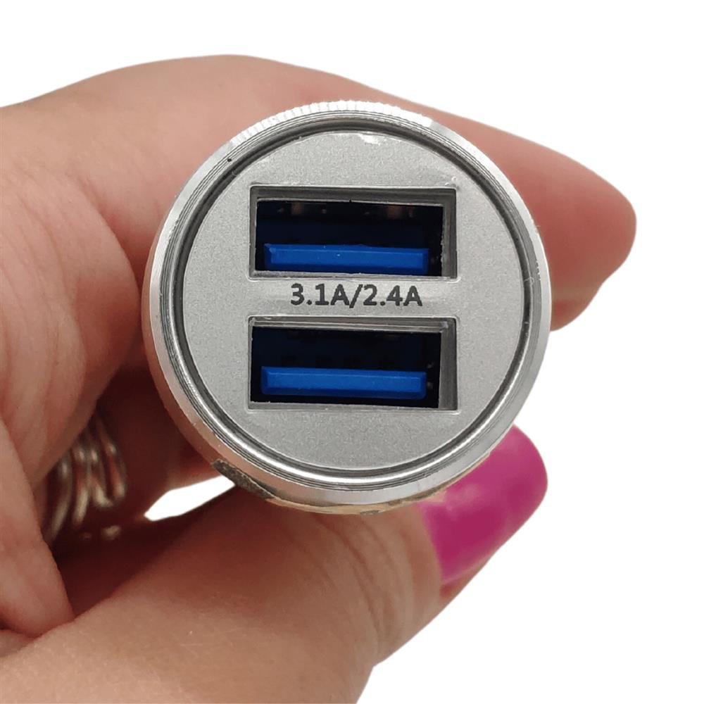 Carregador Veicular 3.1 A Fonte Tomada de Carro 2 USB 15w