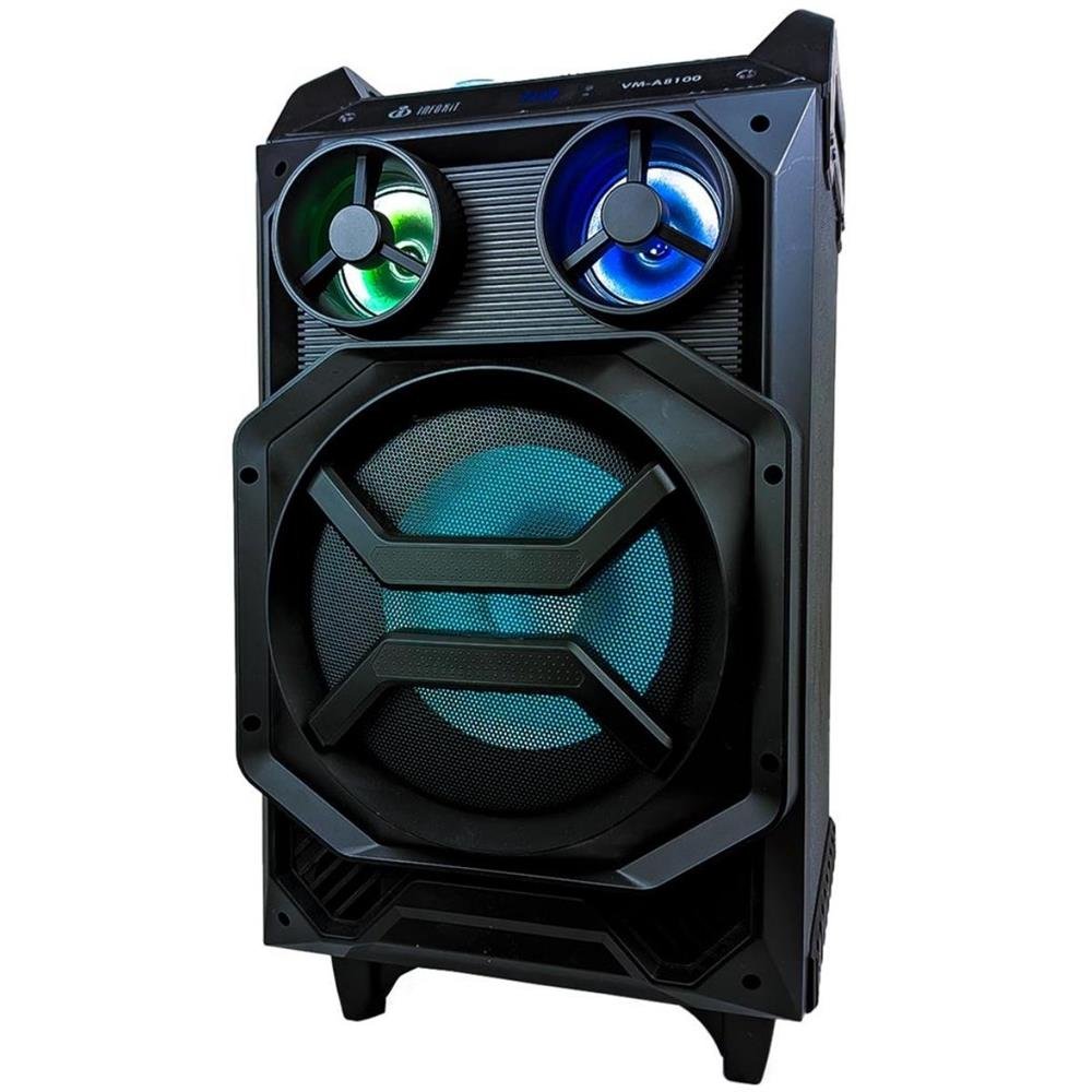 Caixa de Som Grande Amplificadora Bluetooth USB Pendrive Cartao com Rodinha