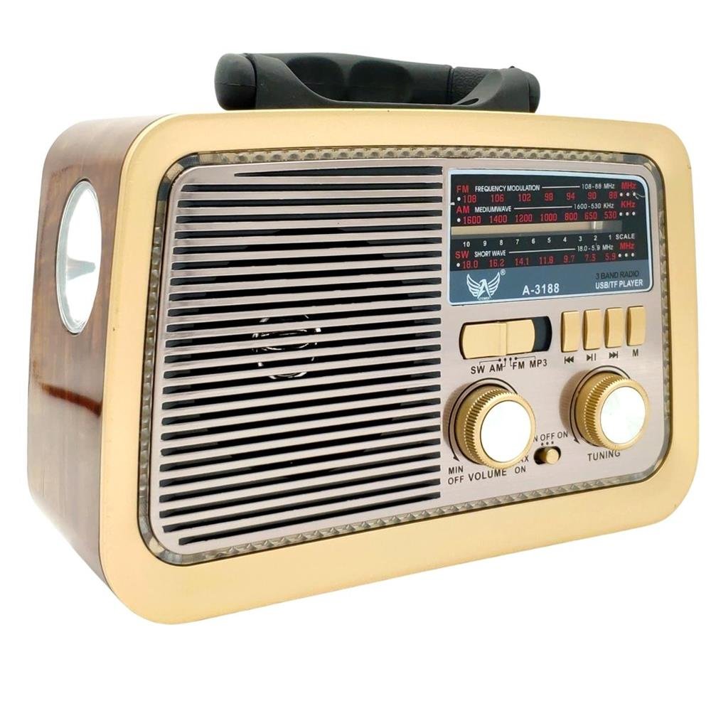 Rádio Retro Vintage Estilo Antigo Usb Bluetooth Fm Am Bivolt Marrom Escuro