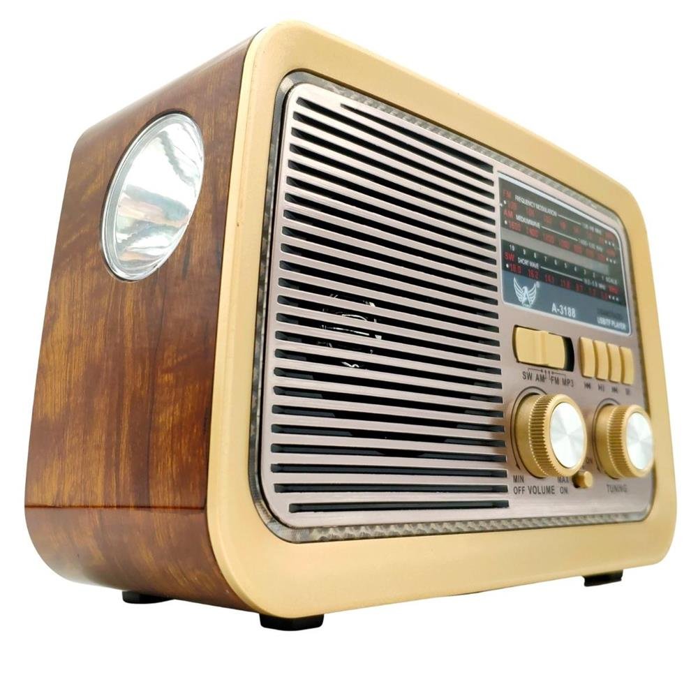 Rádio Retro Vintage Estilo Antigo Usb Bluetooth Fm Am Bivolt Marrom Escuro