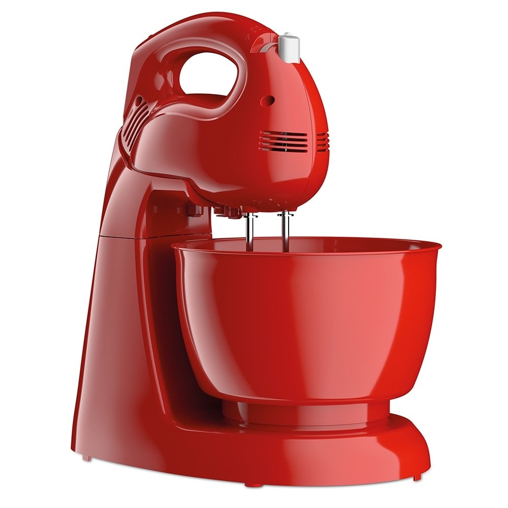 Batedeira Britânia Perola 550 Cristal Duo Turbo - 4 Velocidades, 2 Tigelas, 500W, Vermelho, 220V