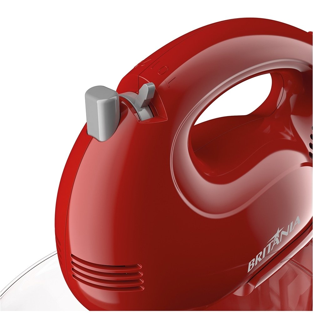 Batedeira Britânia Perola 550 Cristal Duo Turbo - 4 Velocidades, 2 Tigelas, 500W, Vermelho, 220V