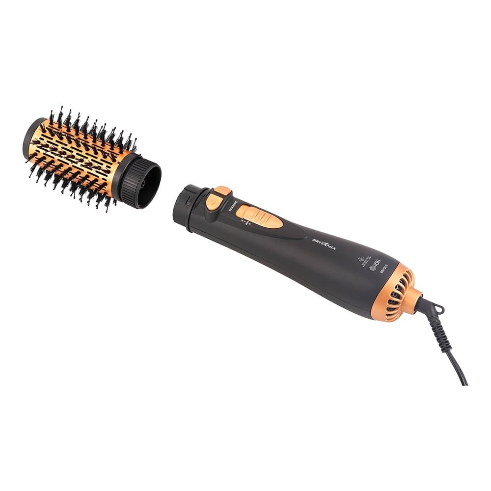 Escova Rotativa Britânia BER20PD - 3 Temperaturas + 2 Velocidades, Preto/Dourado, Bivolt