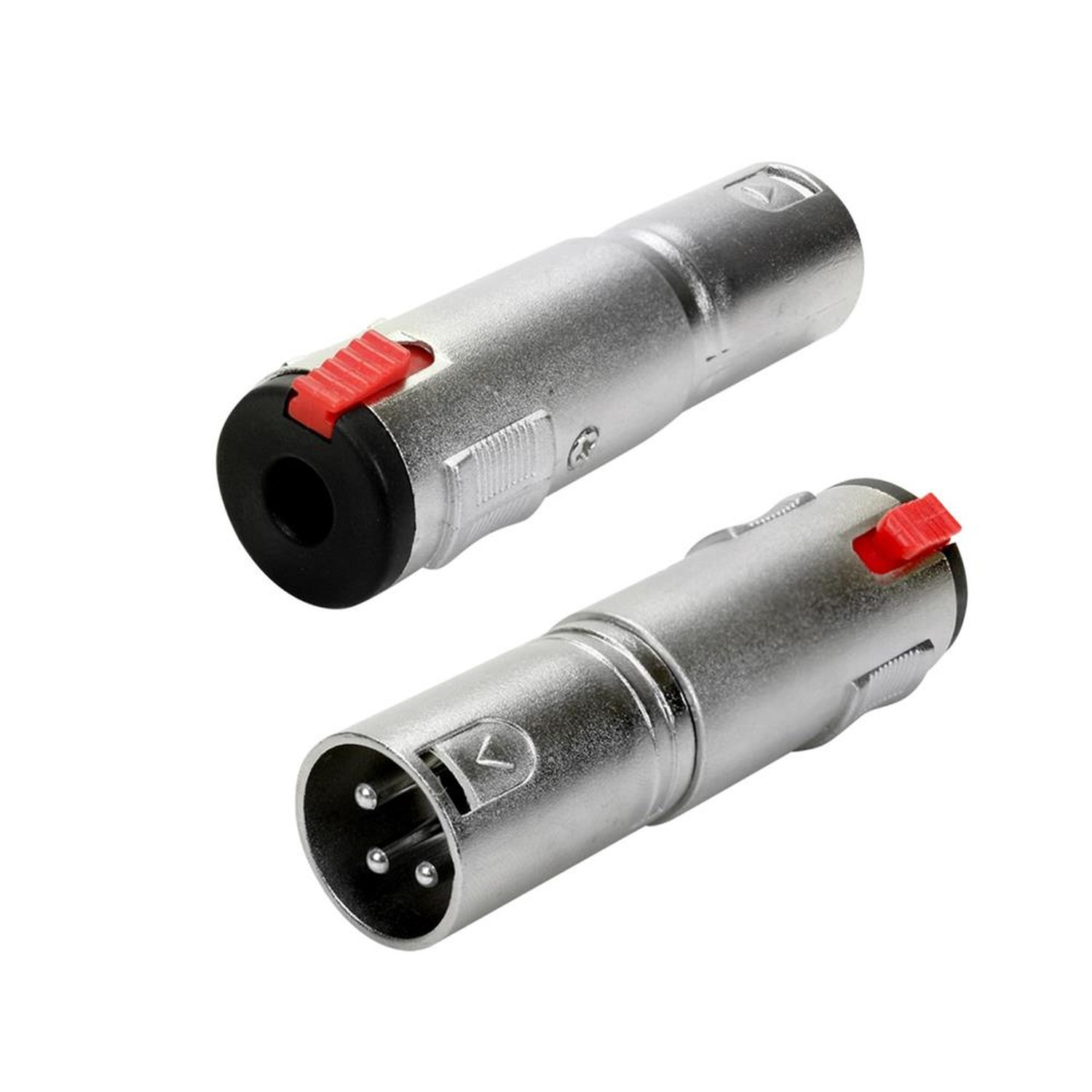 Adaptador Cannon Níquel - Cannon Macho Para Jack J10 Mono/Estéreo Com Trava