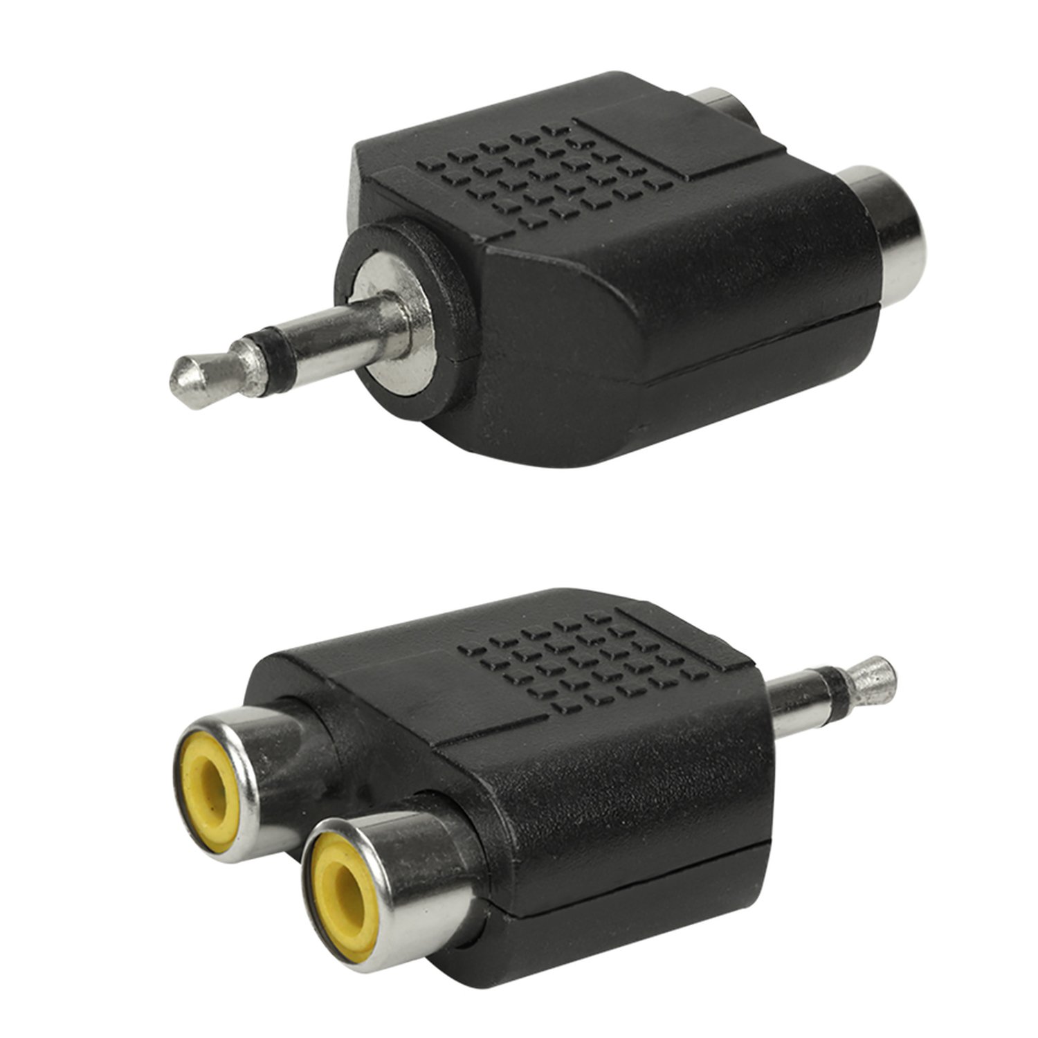 Adaptador P2 Plástico - P2 Mono Para 2 - Jack RCA