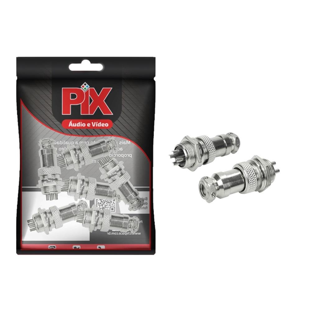 Conjunto Mike PCI - Fêmea/Macho 4 Pinos - Metálico